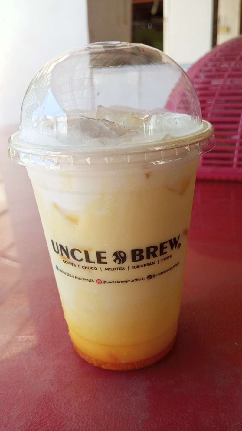 Mango Latte With Vanilla Ice Cream Topping Uncle Brew Review